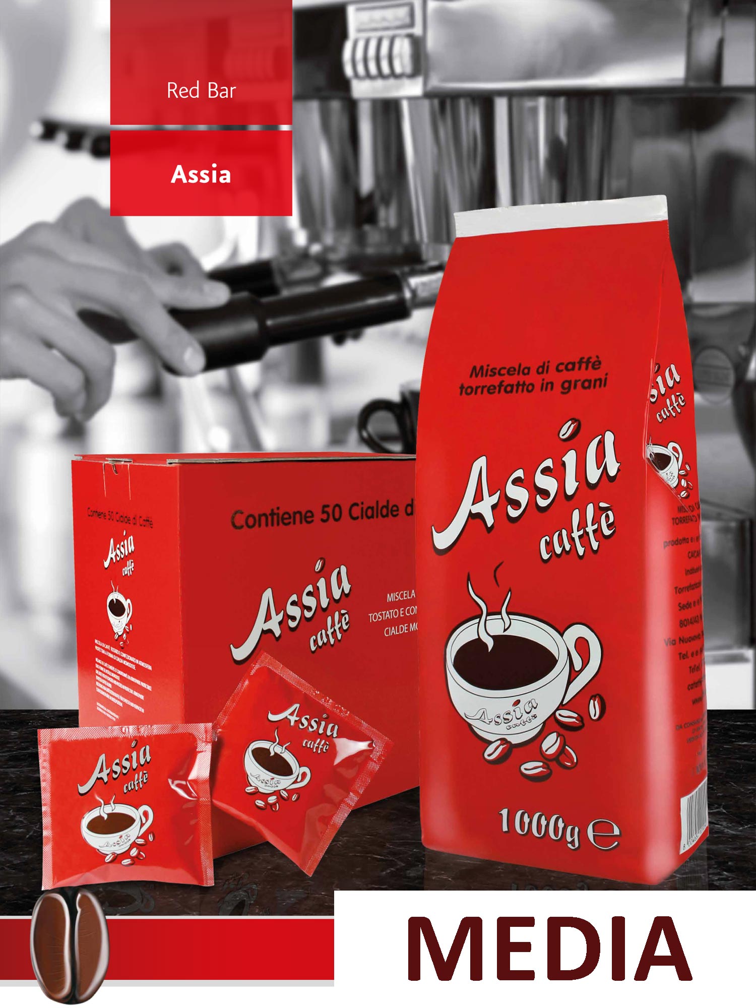 Кофе в зернах, бленд Assia, средняя обжарка. Купить интернет-магазине Olivaitalia